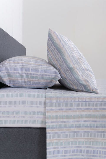 Naf Naf Summit Σετ Σεντόνια King Size με Λάστιχο 240x270εκ. Blue (4τμχ)