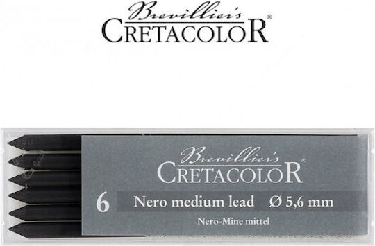 Cretacolor 6 Nero Leads 5,6mm Medium