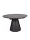 Detroit 920 Round Table Dining Room with Marble Surface Black, Marble Grey 75x75cm