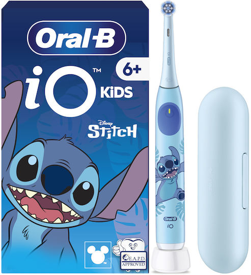 Oral-B iO Kids Children's Electric Toothbrush with Timer for 6+ Years Stitch with Travel Case