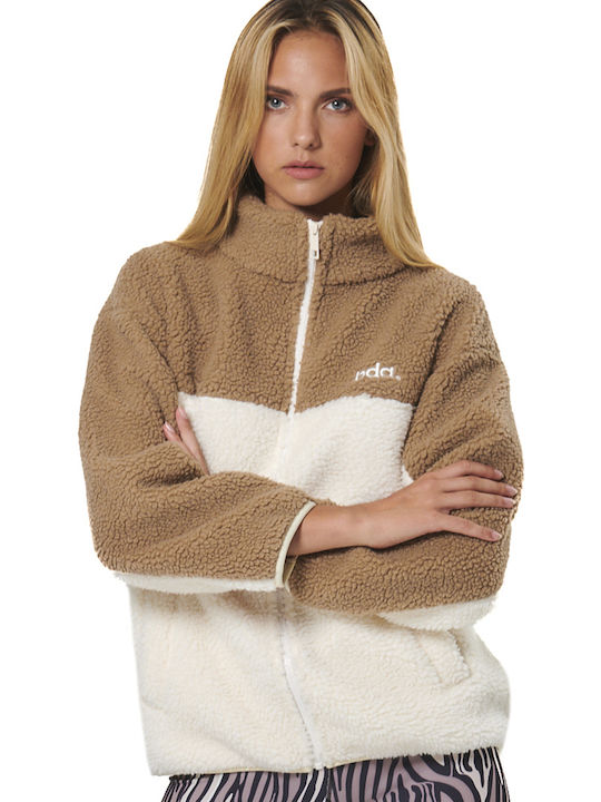 Jachetă de damă cu Fermoar Beige Ecru