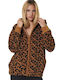 Women's Cardigan with Zipper Ecru