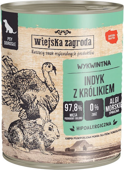 Wiejska Zagroda Wet Food Dogs with Turkey and Rabbit 800gr