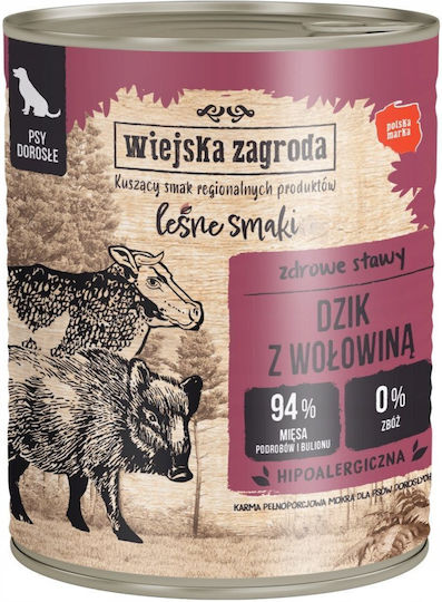Wiejska Zagroda Wet Food Dogs with Wild Boar and Beef 800gr