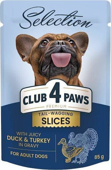 Club 4 Paws Wet Food Dogs in Pouches with Duck and Turkey 85gr