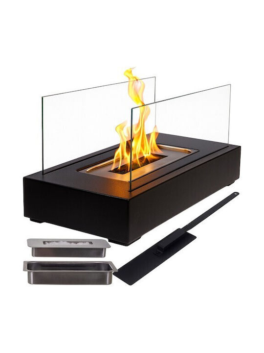 Focar Interior din metal Negru 35x18x17cm Focar Interior din metal Negru 35x18x17cm