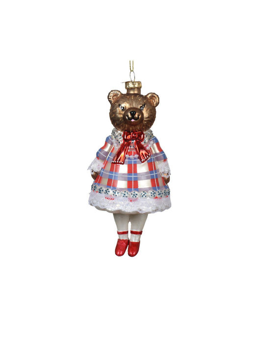 Hanging Ornament Bear Glass 7.3x16cm (Μiscellaneous Designs)