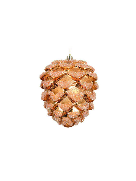 Hängender Weihnachtsbaumschmuck Pinienkern Orange 12x14cm