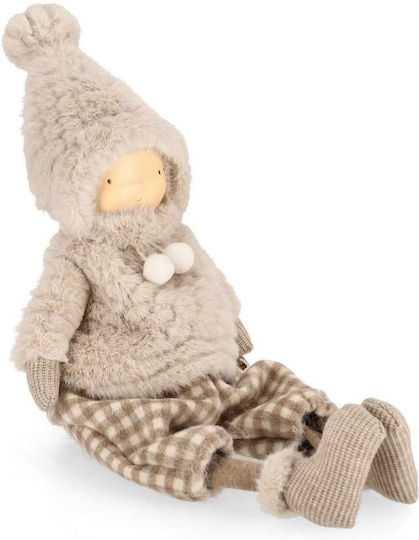 Bizzotto Dekoratives Mädchen Stoff Sitzend Beige Kostüm 53cm