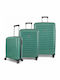 Rain Travel Suitcases Hard Mint with 4 Wheels Set of 3 Pieces
