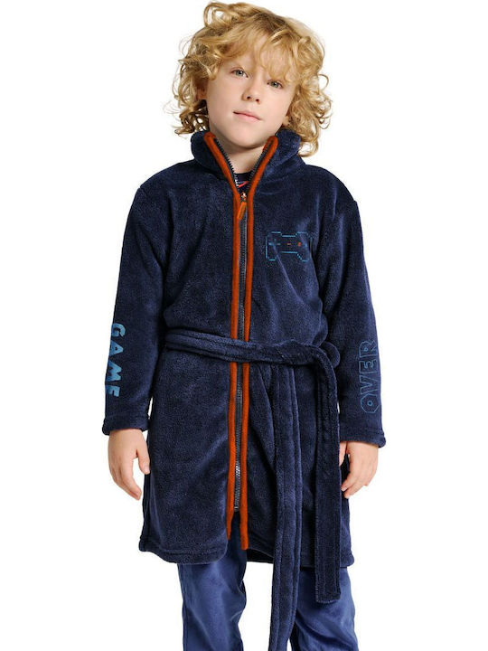 Muydemi Παιδική Πιτζάμα Χειμωνιάτικη Fleece Μπλε Μαρίν