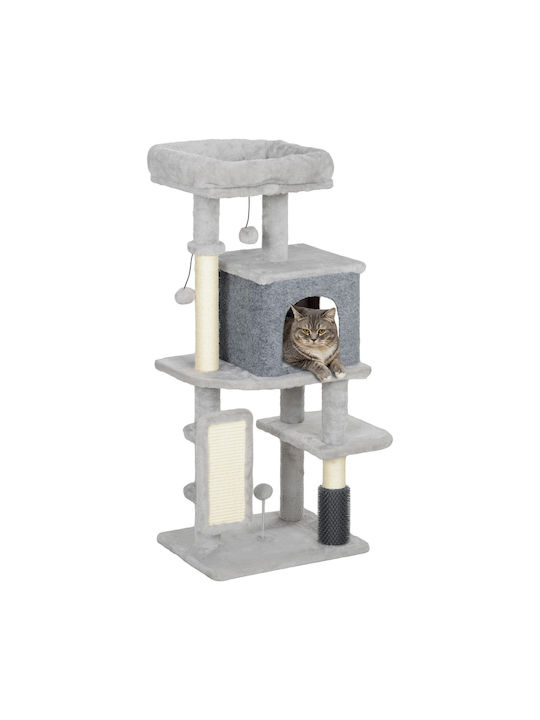 Pawhut Stâlp pentru zgâriat pisici Copaci pentru pisici Gri 7x7cm