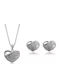 The Veuer Комплект с Колие , Обеци & Медальон от Silver с Камъни