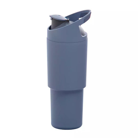Asobu Handled Tumbler Stainless Steel 1L Cosmic Bottle Thermos in Stunning Blue Colour with Straw and Handle