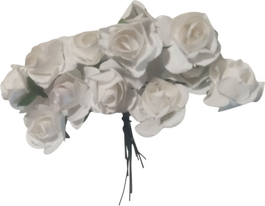 Papier Rosen Weiß 15mm Set 12 Stücke