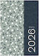 Daily Diary 2026 Magnetic 14x21cm Grey Flowers ...