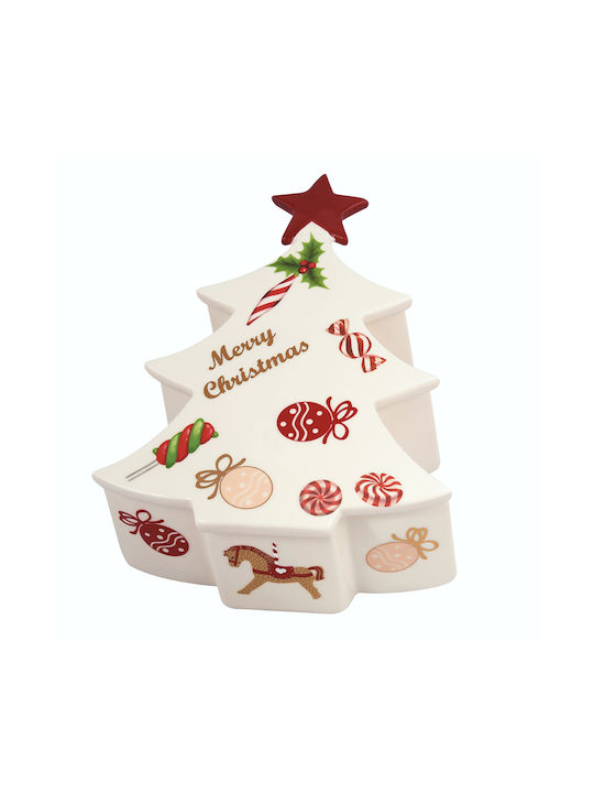 TnS Ornament de masă de Crăciun Borcan de prăjituri Ceramic L27xW21xD10cm.