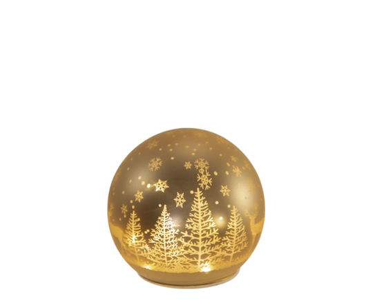 Christmas Snowball Illuminated with Balls 11.5x11.5x12cm