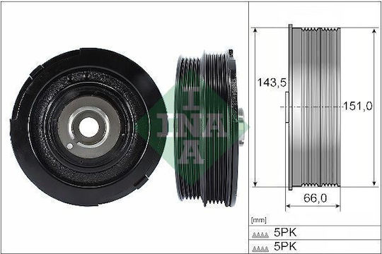 Ina 544 0069 10 Crankshaft Belt Pulley