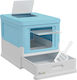 Pawhut Cat Toilet Closed Light Blue L47.5 x W35.5 x H36.7cm