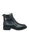 Leder Stiefeletten Damen Schwarz