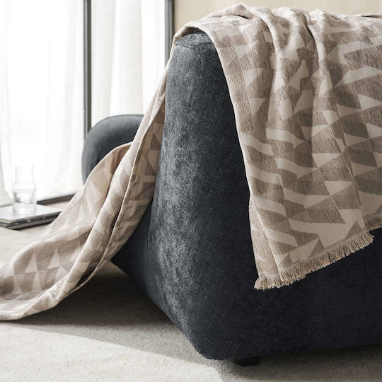 Gofis Home Caspian Ριχτάρι Πολυθρόνας Ζακάρ 156x180εκ. Beige 156/06