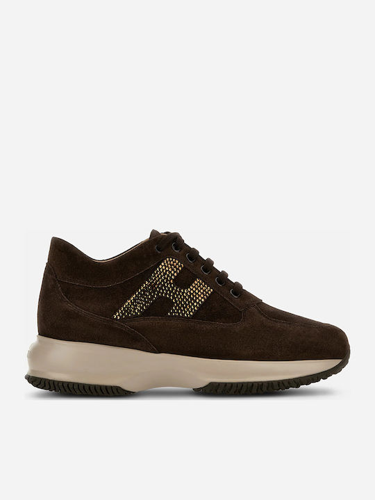 Hogan Interactive Γυναικεία Sneakers Καφέ