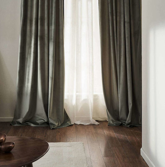 Gofis Home Curtain with Pencil Pleat Winter 711 Green 2004711307005 140x280cm