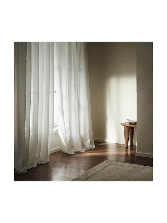 Gofis Home Curtain With Pencil Pleat Combe 502 White 140x295cm