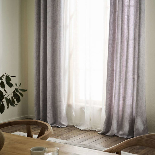 Gofis Home Κουρτίνα με Τρέσα Magna 495 Γκρι 140x295εκ.