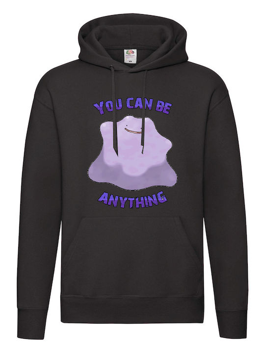 Schwarzer Kapuzenpulli Pokemon Ditto Original F...