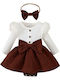 TakTakBaby Бебешко Боди Дълъг ръкав Brown/White