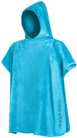 Microfiber Kid's Poncho Bathrobe Aqua Speed Kids Poncho Light Blue 145-02 Light Blue