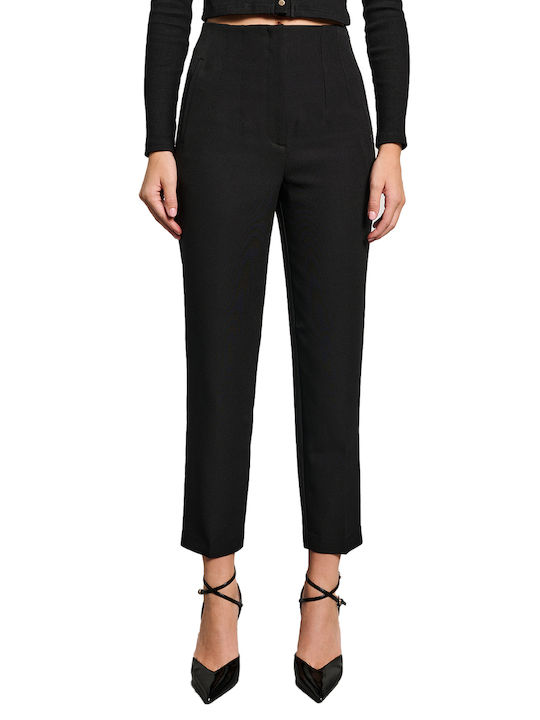 Pant Women's High-waisted Fabric Trousers Black