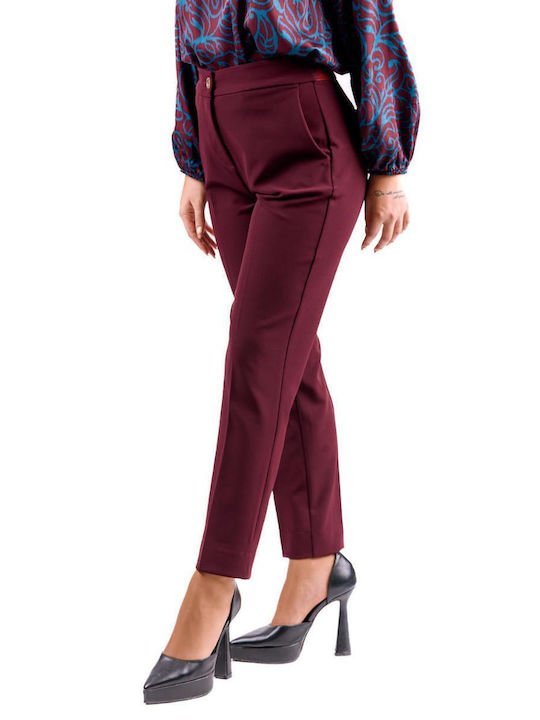 Passager Damen Hoch tailliert Stoff Hose mit Gu...