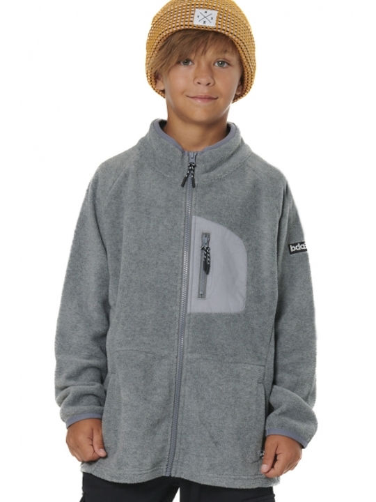 Body Action Αθλητική Παιδική Ζακέτα Fleece Γκρι