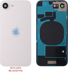 iPhone 16e Akkuabdeckung+ Kameralinse+ Metallkarom+ Autoklebeband Wasserdicht White