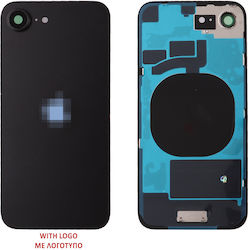 Apple iPhone 16e Akkuabdeckung+ Kameralinse+ Metallkarom+ Selbstklebendes Wasserdichtband Schwarz