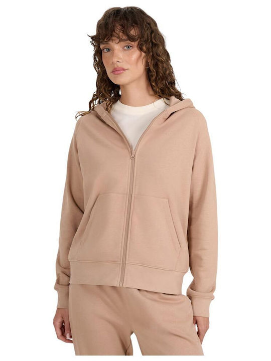 Women's Hooded Cardigan Sweatshirt Beige