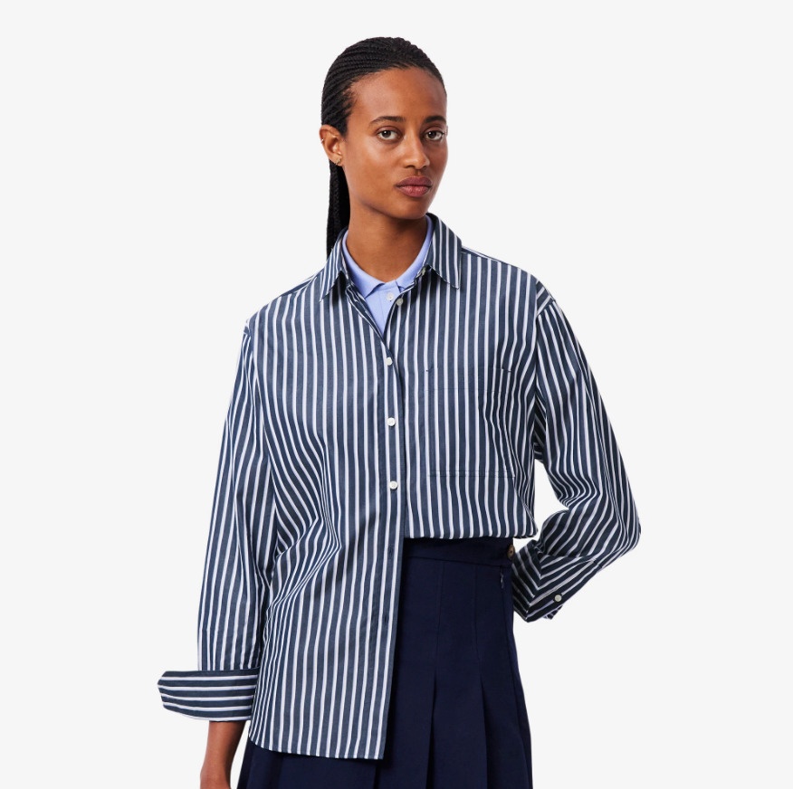 Lacoste Women's Striped Long Sleeve Shirt Blue CF0215-6GI | Skroutz.mt