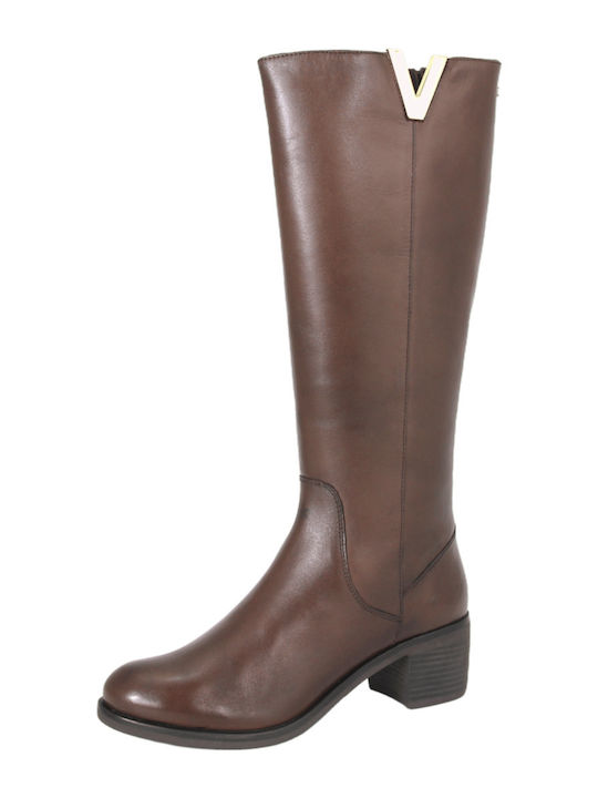 Buns Leder Damenstiefel Braun