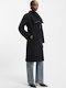 Women's Black Coat with Zipper