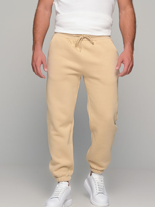 Ben Tailor Basic Jogginghose mit Gummizug Beige