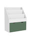 Kids Wooden Bookcase Green 62.5x30x70cm