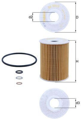 Mahle Oil Filter Ox 355/3d