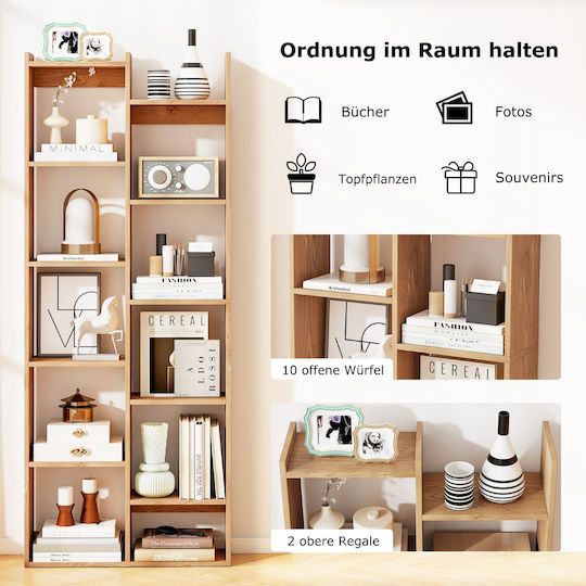 Bookcase Natural 65x20x162cm Bookcase Natural 65x20x162cm
