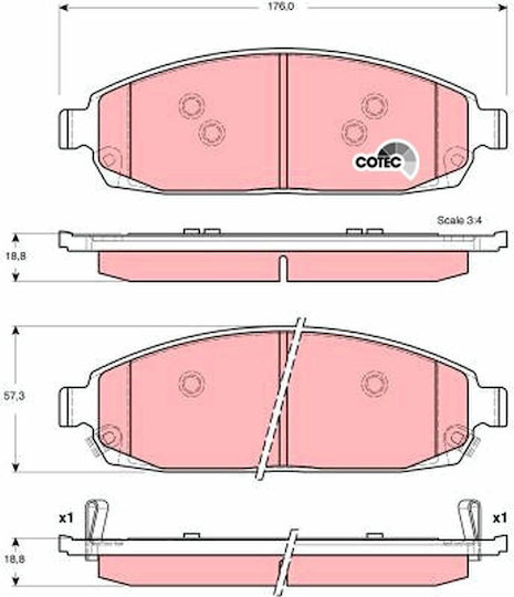 Trw Brake Pad Set Disc Brake Gdb4136