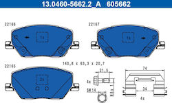 Ate Brake Pad Set Disc Brake 13.0460-5662.2 Ate Brake Pad Set Disc Brake 13.0460-5662.2