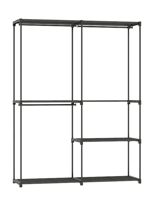 HomCom Гардеробна стойка Черен 142x43x185см