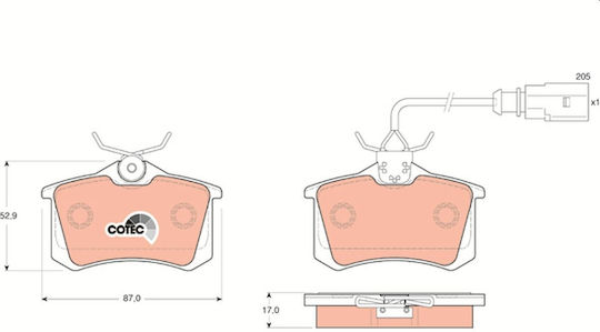 Trw Brake Pad Set Disc Brake Gdb1415